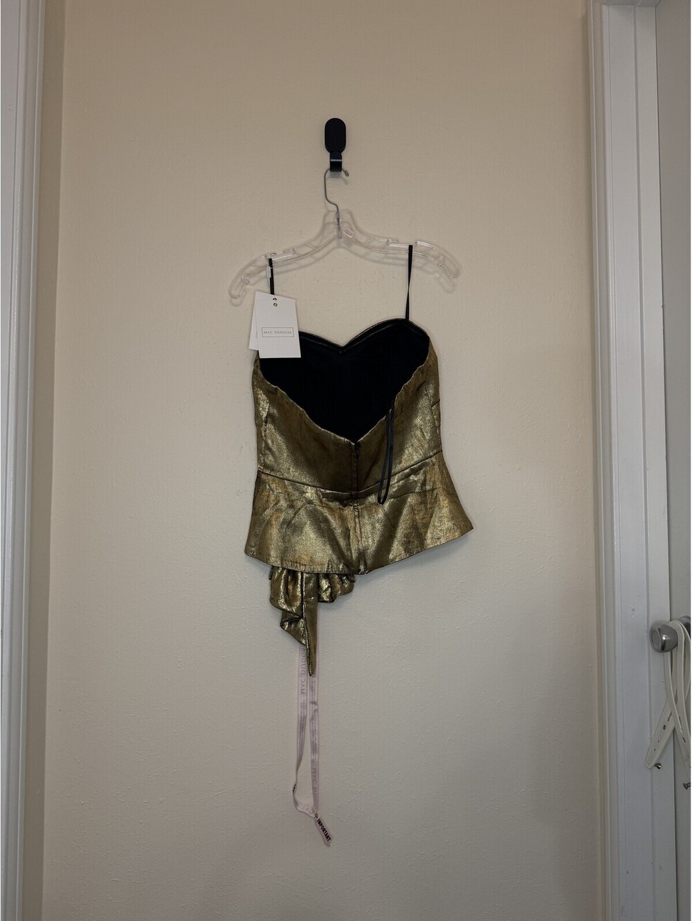 Mac Duggal Corset Gold Size 6 - Picture 2 of 5